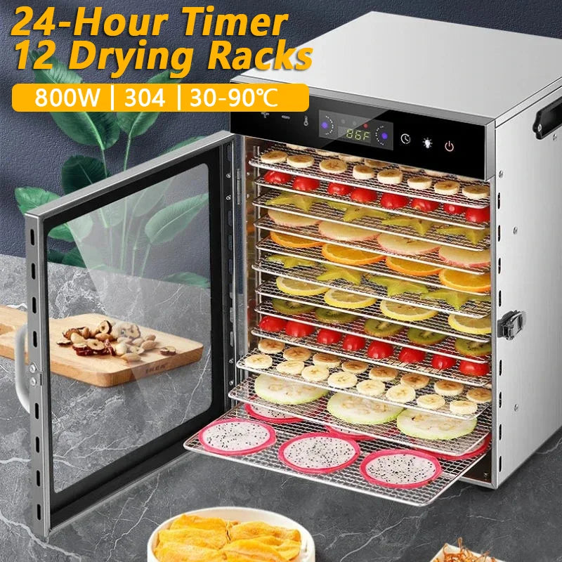 esidratador de Alimentos com Temporizador de 24 Horas e Controlo de Temperatura