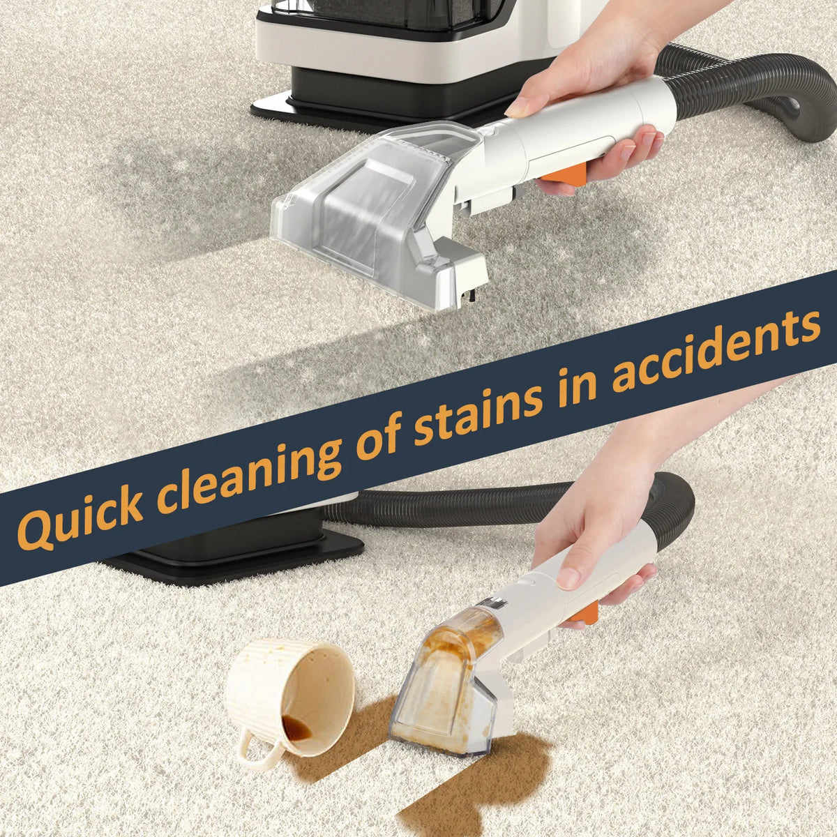 Máquina de Limpeza a Extracção Portátil Spot Cleaner 750W - 15KPa para Sofás e Tapetes
