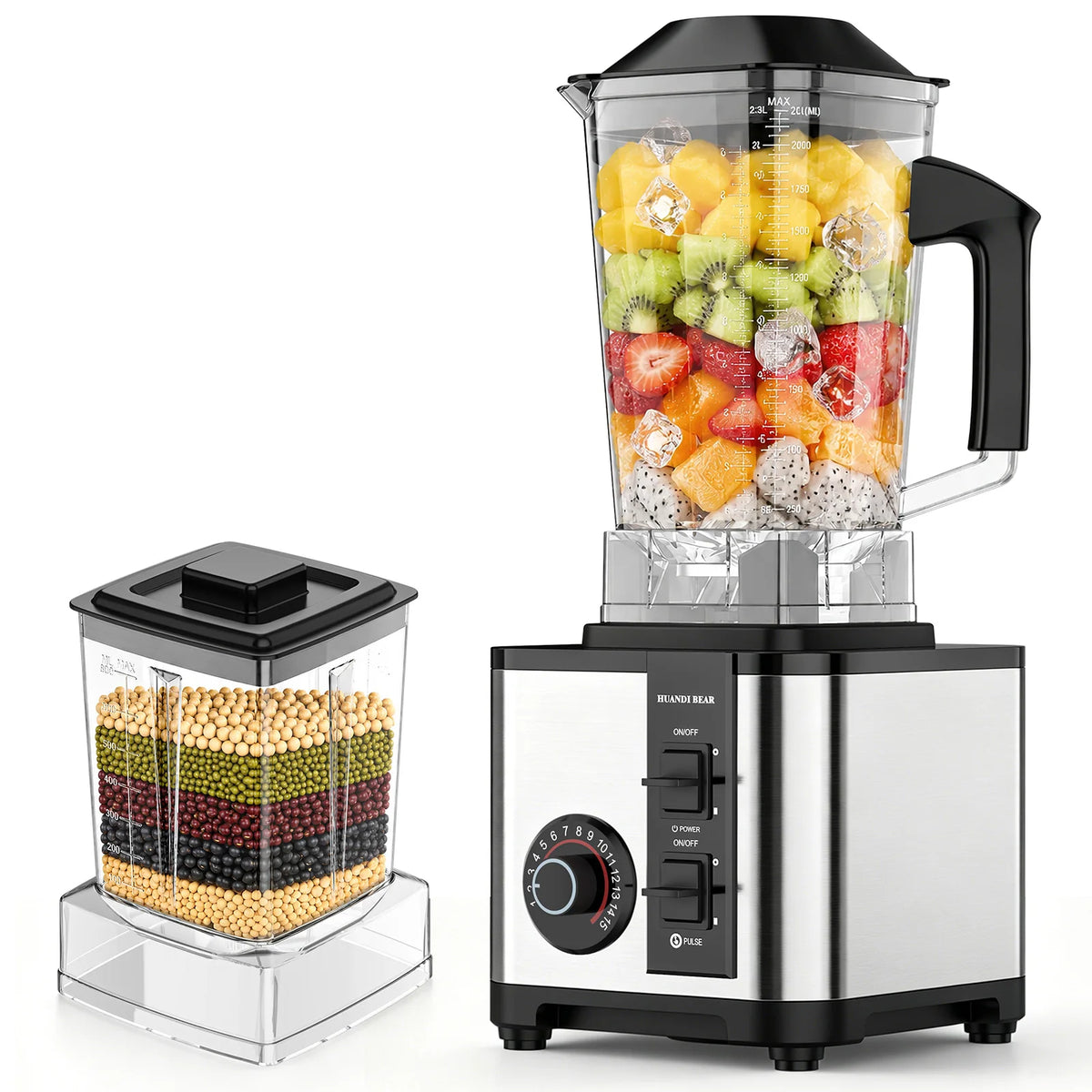 Liquidificador e Triturador de Alta Velocidade 2-in-1 2.5L 9500W - 24000RPM