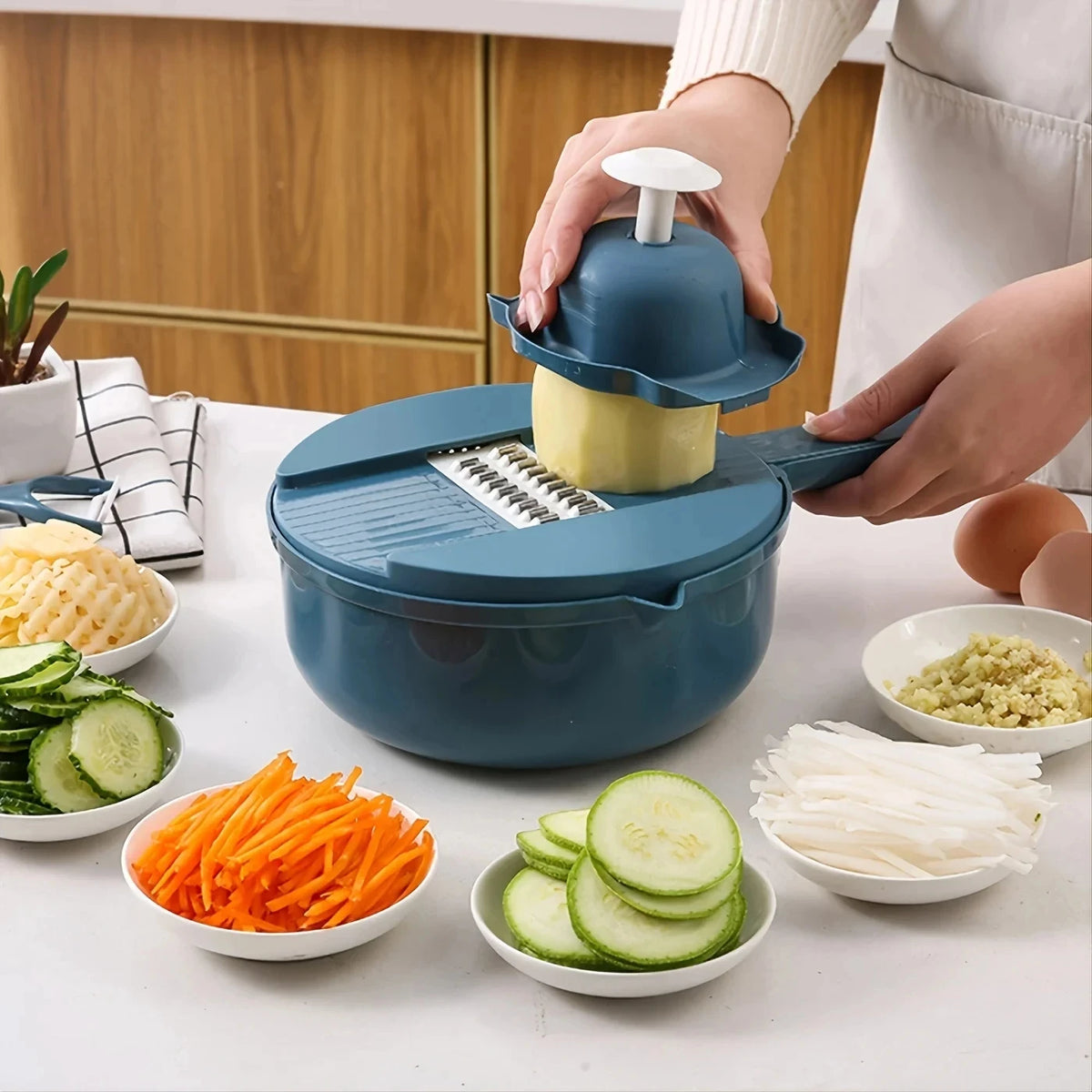 Cortador e Fatiador de Vegetais Multifuncional 9 em 1