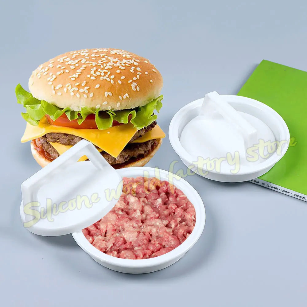 Prensa para Hambúrgueres e Rolo de Carne Multifuncional em Silicone e Plástico DIY