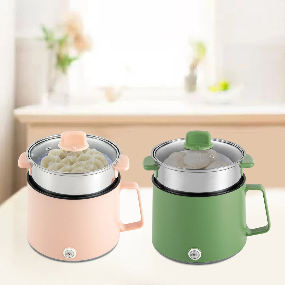 Panela Elétrica Mini Multifuncional Antiaderente para Arroz, Massa e Sopas