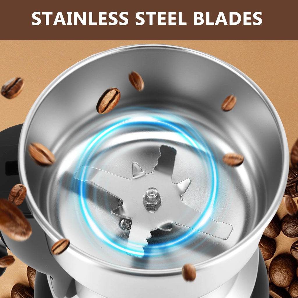 Moinho Elétrico de Café e Especiarias com Lâminas em Aço Inoxidável