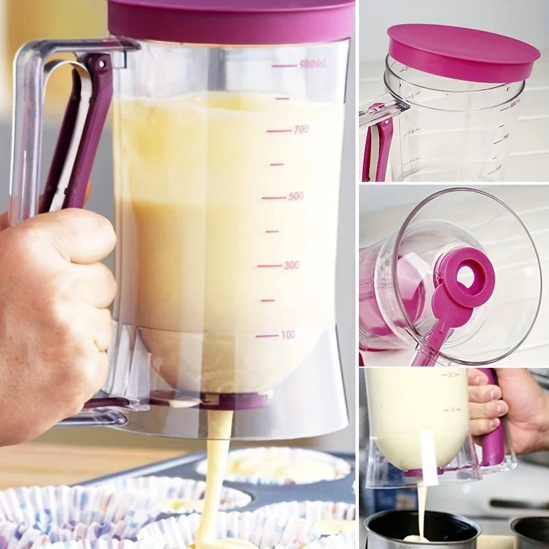 Dosador de Massa Manual e Copo Medidor 900ml (para Panquecas e Cupcakes)