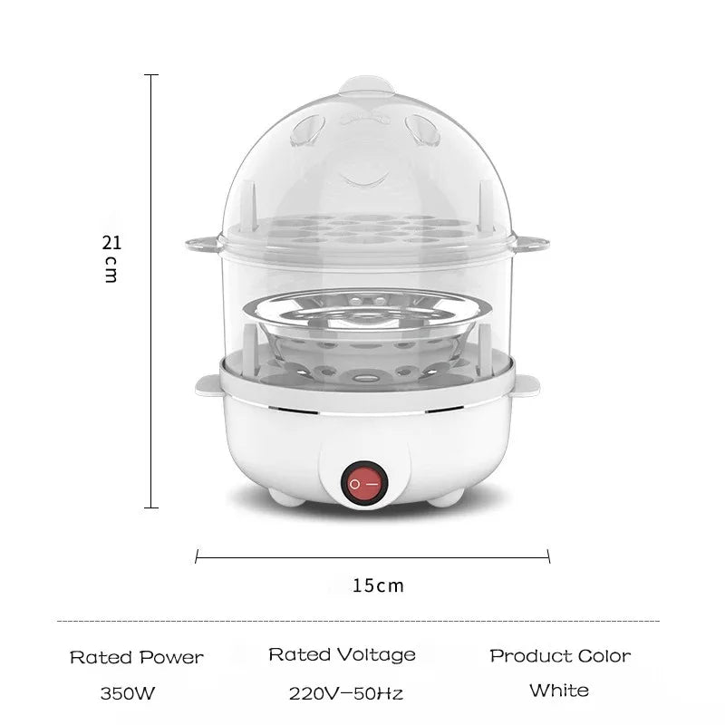 Cozedor Elétrico de Ovos e Vaporizador Multifuncional