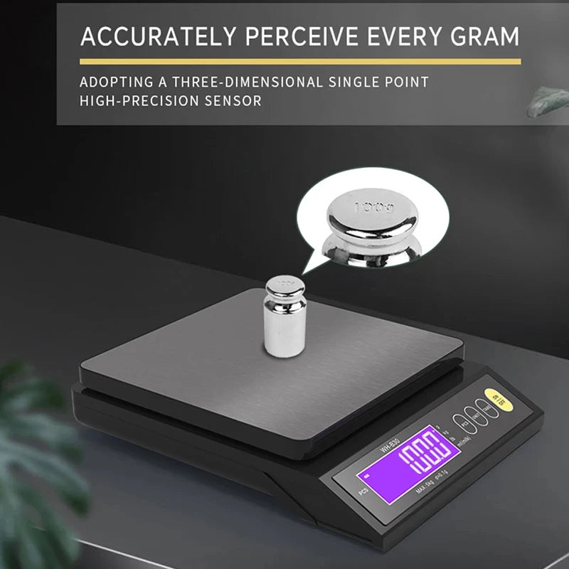 Balança de Cozinha Digital em Aço Inoxidável Totalmente à Prova de Água (5kg ou 10kg)