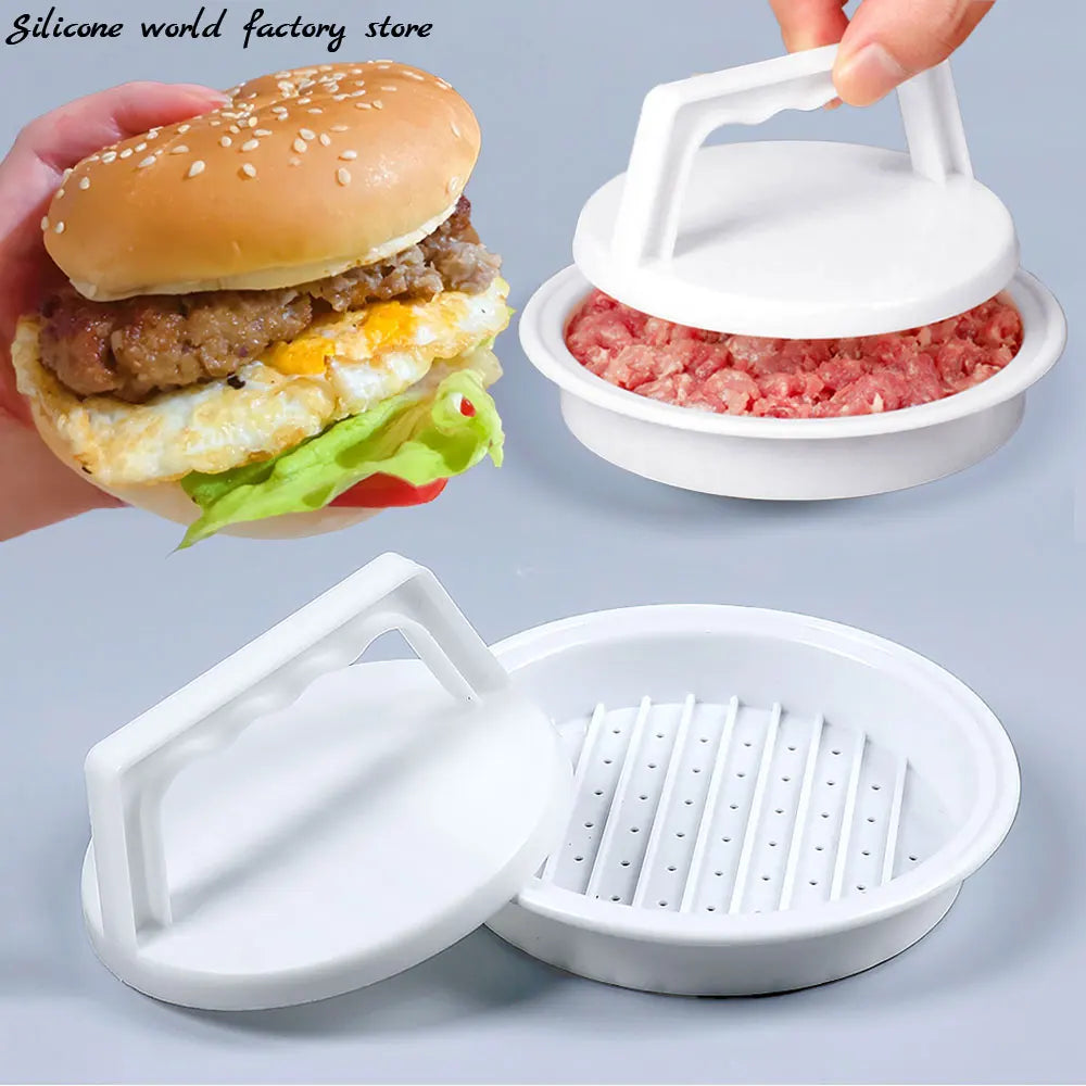 Prensa para Hambúrgueres e Rolo de Carne Multifuncional em Silicone e Plástico DIY