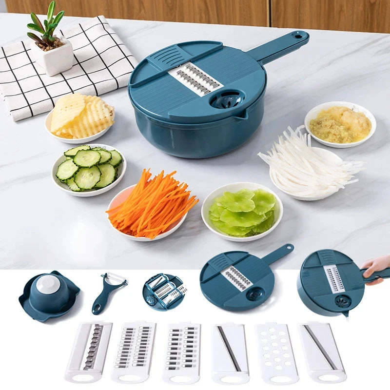 Cortador e Fatiador de Vegetais Multifuncional 9 em 1