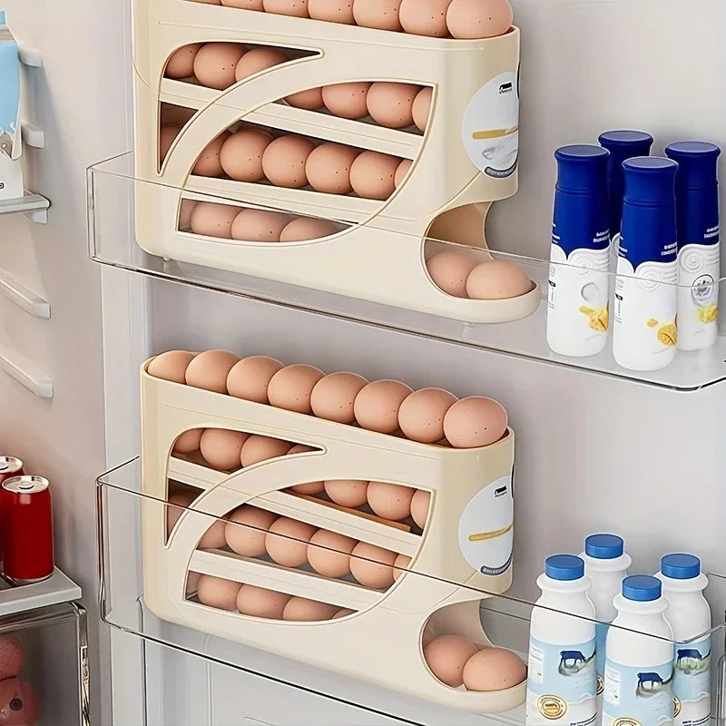 Organizador de Ovos para Frigorífico de 3 Níveis (Capacidade para 24 Ovos com Sistema Deslizante)