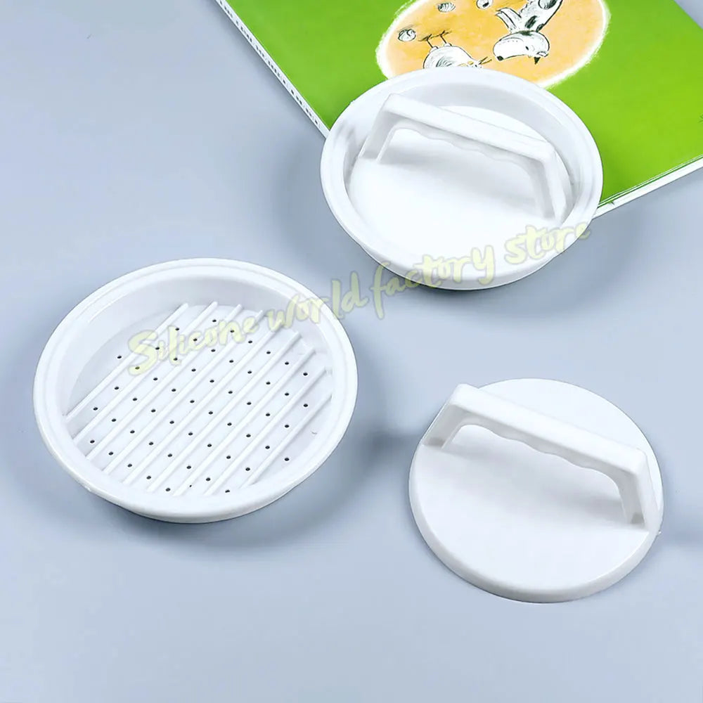 Prensa para Hambúrgueres e Rolo de Carne Multifuncional em Silicone e Plástico DIY