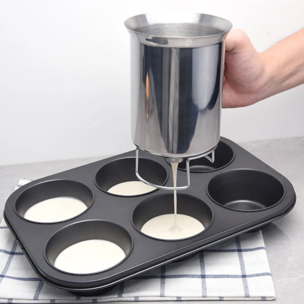 Doseador Manual de Massa em Aço Inoxidável para Bolos e Waffles