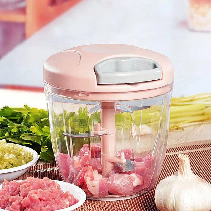 Picador Manual de Alho e Legumes com Lâmina em Aço Inoxidável – 500/900 ml