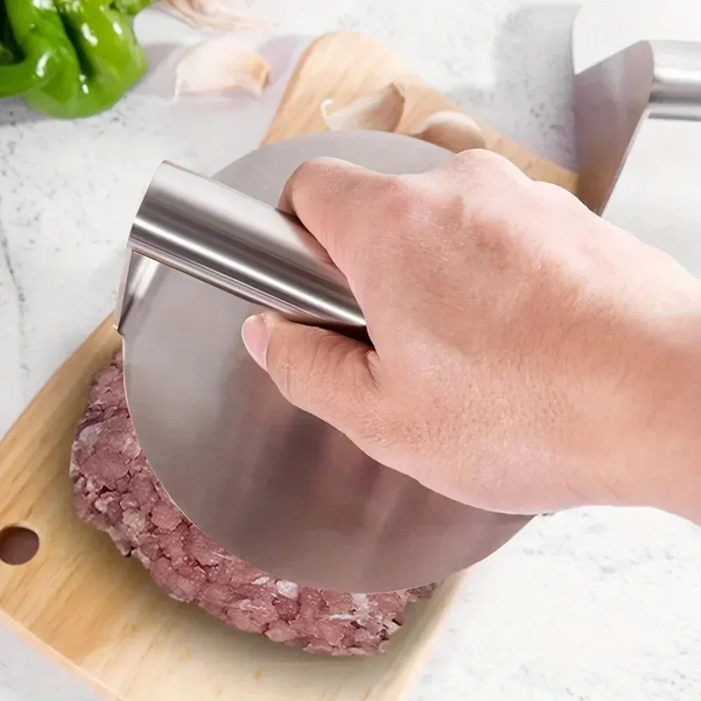 Prensa Profissional em Aço Inoxidável para Smash Burger e Grelhados