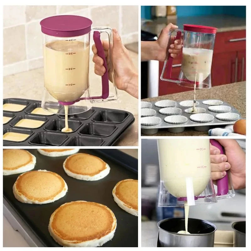 Dosador de Massa Manual e Copo Medidor 900ml (para Panquecas e Cupcakes)