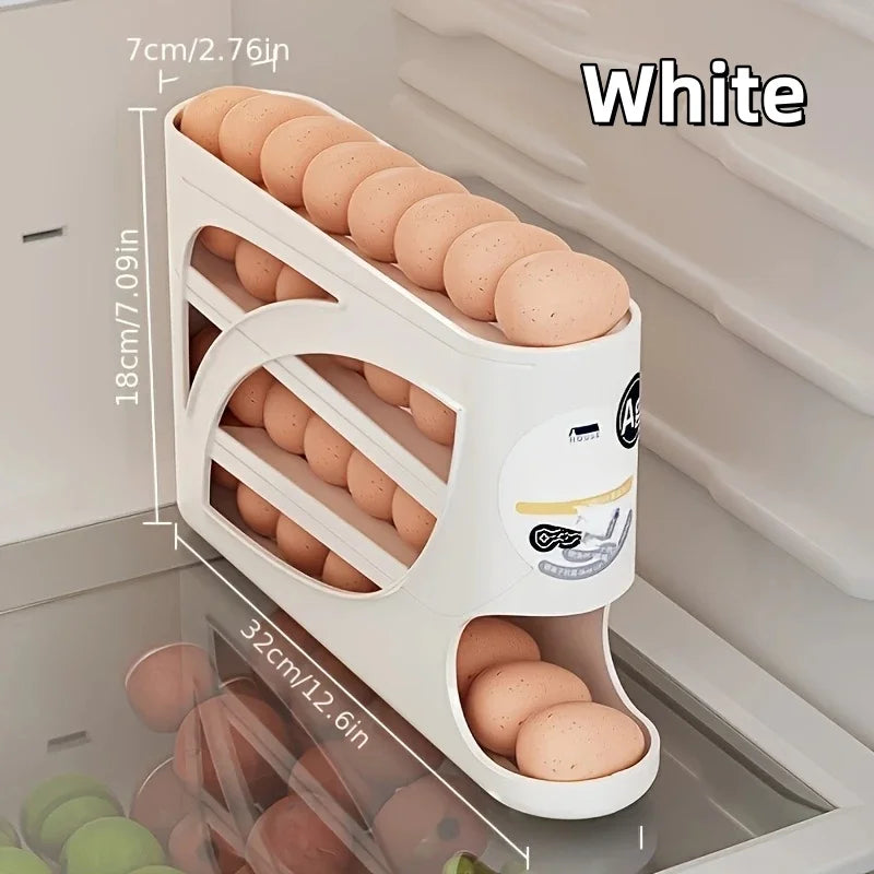 Organizador de Ovos para Frigorífico de 3 Níveis (Capacidade para 24 Ovos com Sistema Deslizante)