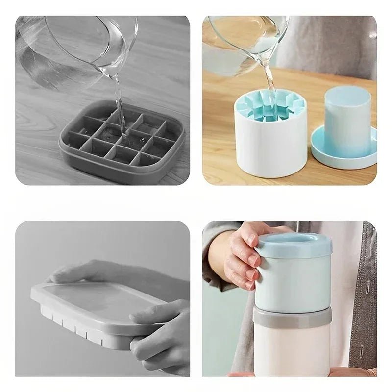 Molde de Copo de Gelo em Silicone Alimentar – Gelo Criativo para Uísque e Cerveja