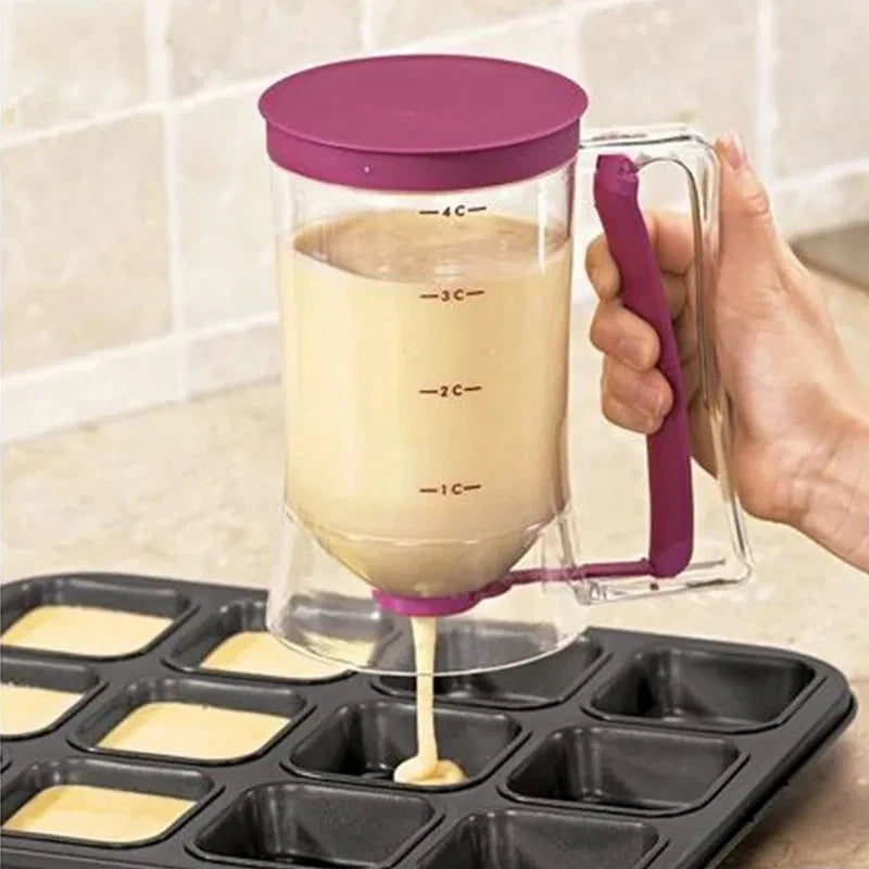Dosador de Massa Manual e Copo Medidor 900ml (para Panquecas e Cupcakes)