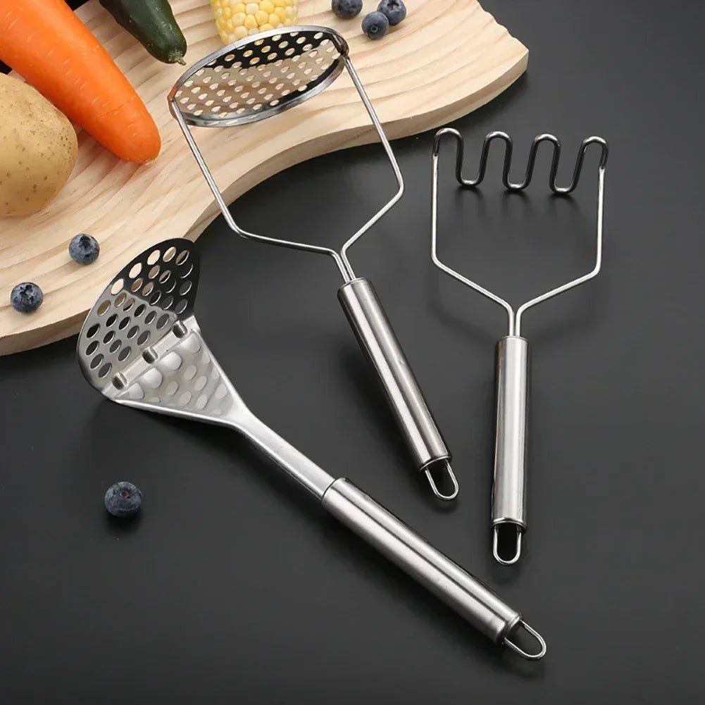 Esmagador Manual de Batatas e Legumes em Aço Inoxidável