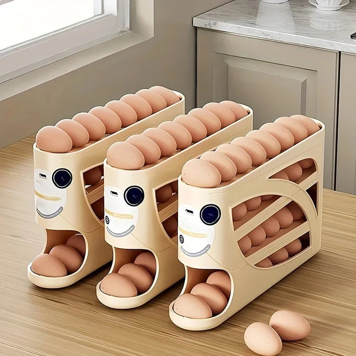 Organizador de Ovos para Frigorífico de 3 Níveis (Capacidade para 24 Ovos com Sistema Deslizante)