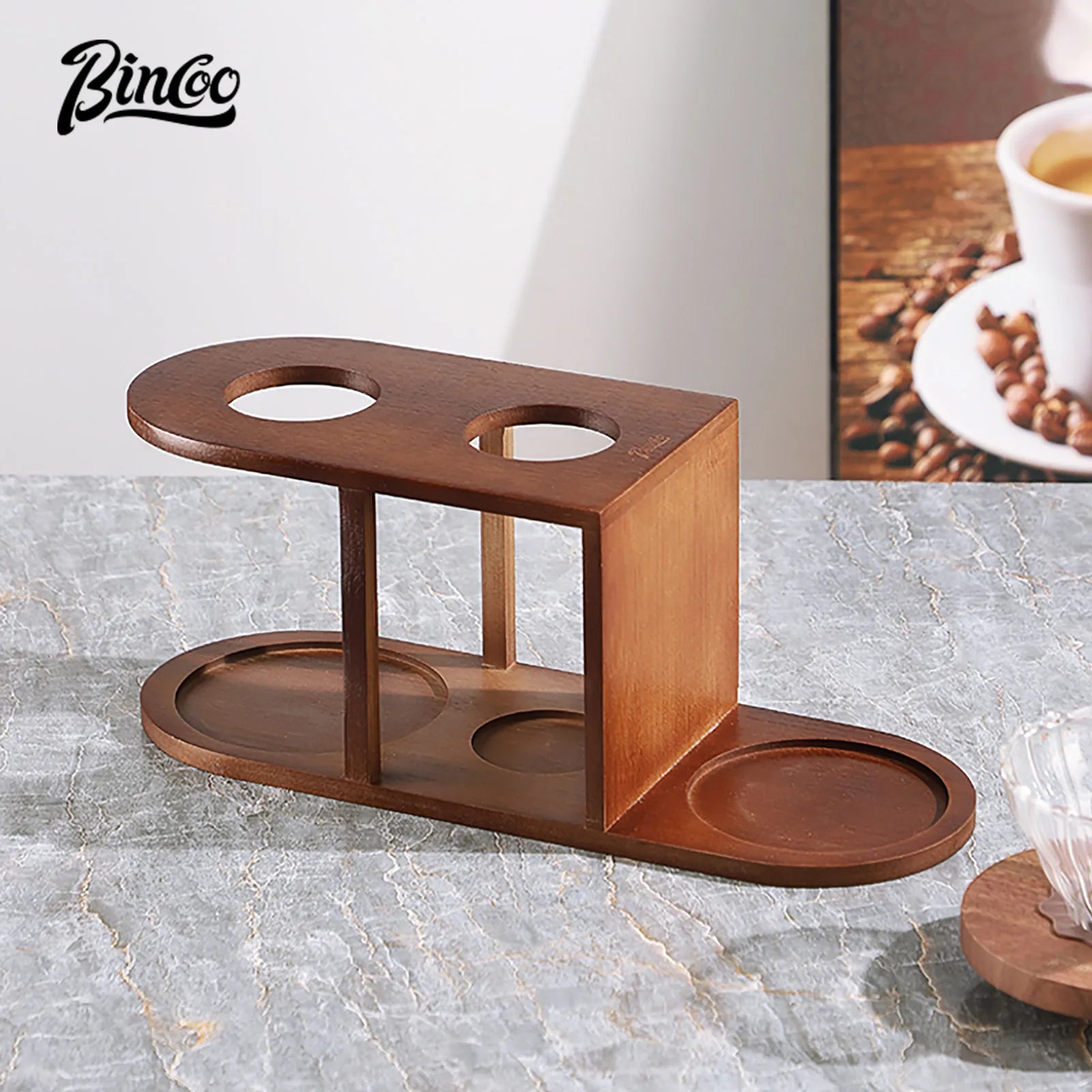 Suporte de Café Pour Over Bincoo com Prateleira de Armazenamento e Suporte para Filtro