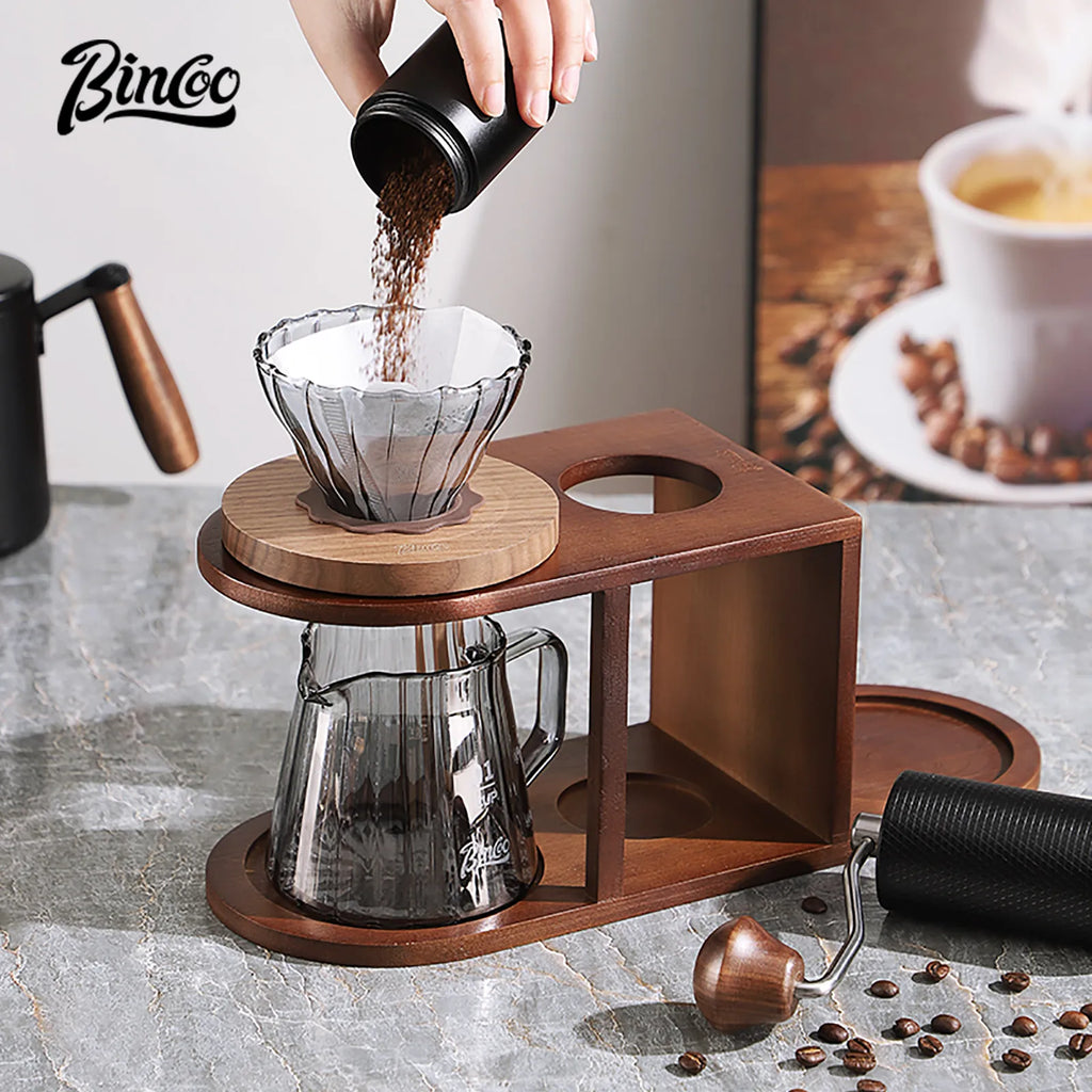 Suporte de Café Pour Over Bincoo com Prateleira de Armazenamento e Suporte para Filtro