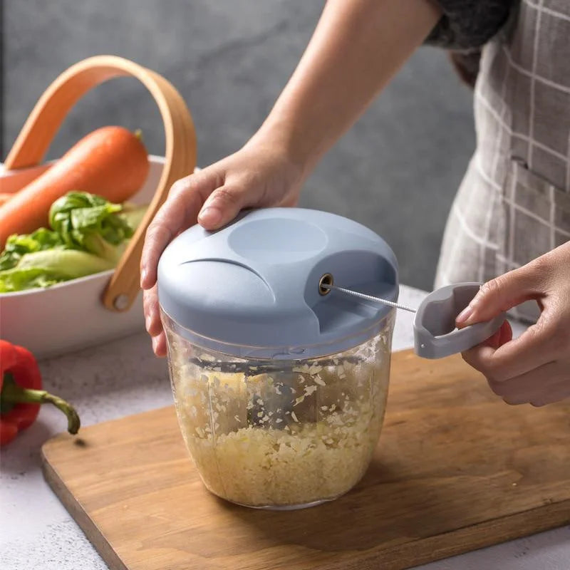 Picador Manual de Alho e Legumes com Lâmina em Aço Inoxidável – 500/900 ml