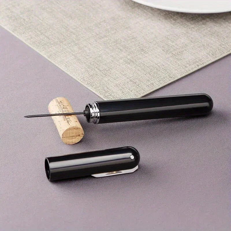 Saca-Rolhas de Vinho a Ar Comprimido em Forma de Caneta com Agulha em Aço Inoxidável