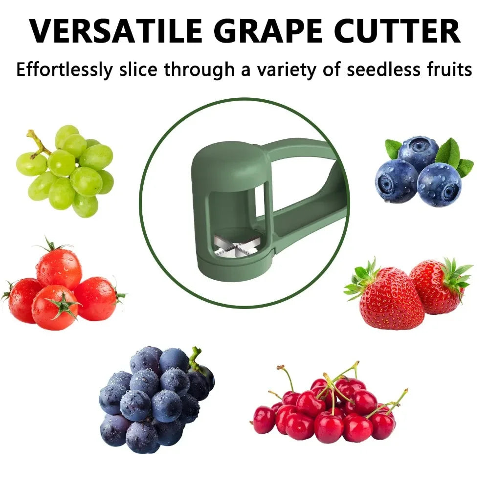 Cortador Rápido de Uvas e Tomates-Cereja em Aço Inoxidável para Frutas Pequenas