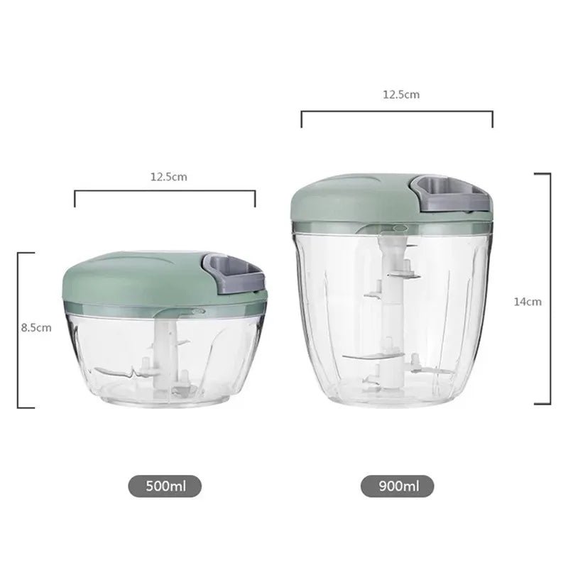 Picador Manual de Alho e Legumes com Lâmina em Aço Inoxidável – 500/900 ml