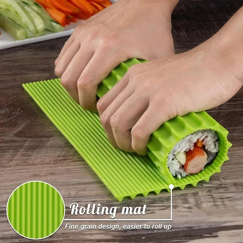 Esteira de Silicone Antiaderente para Enrolar Sushi com Efeito Bambu e Fácil Limpeza