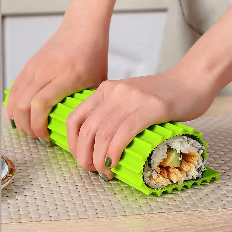 Esteira de Silicone Antiaderente para Enrolar Sushi com Efeito Bambu e Fácil Limpeza