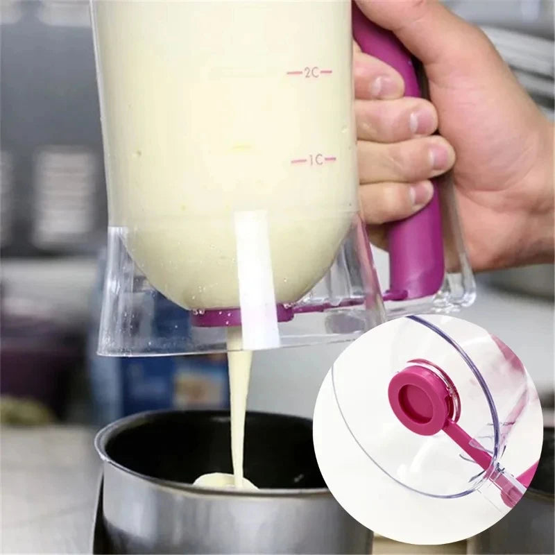 Dosador de Massa Manual e Copo Medidor 900ml (para Panquecas e Cupcakes)