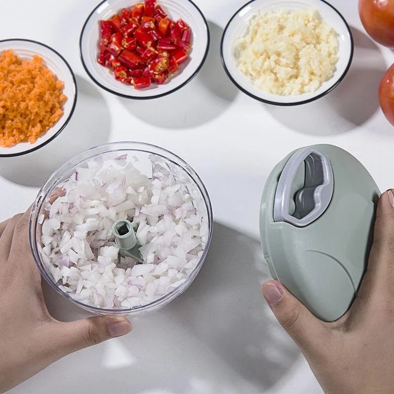 Picador Manual de Alho e Legumes com Lâmina em Aço Inoxidável – 500/900 ml