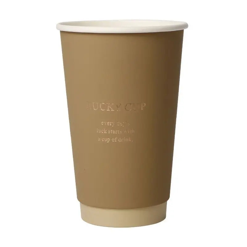 Pack de 50 Copos de Papel Descartáveis com Tampa e Design Hot Stamping (330ml/400ml/500ml)