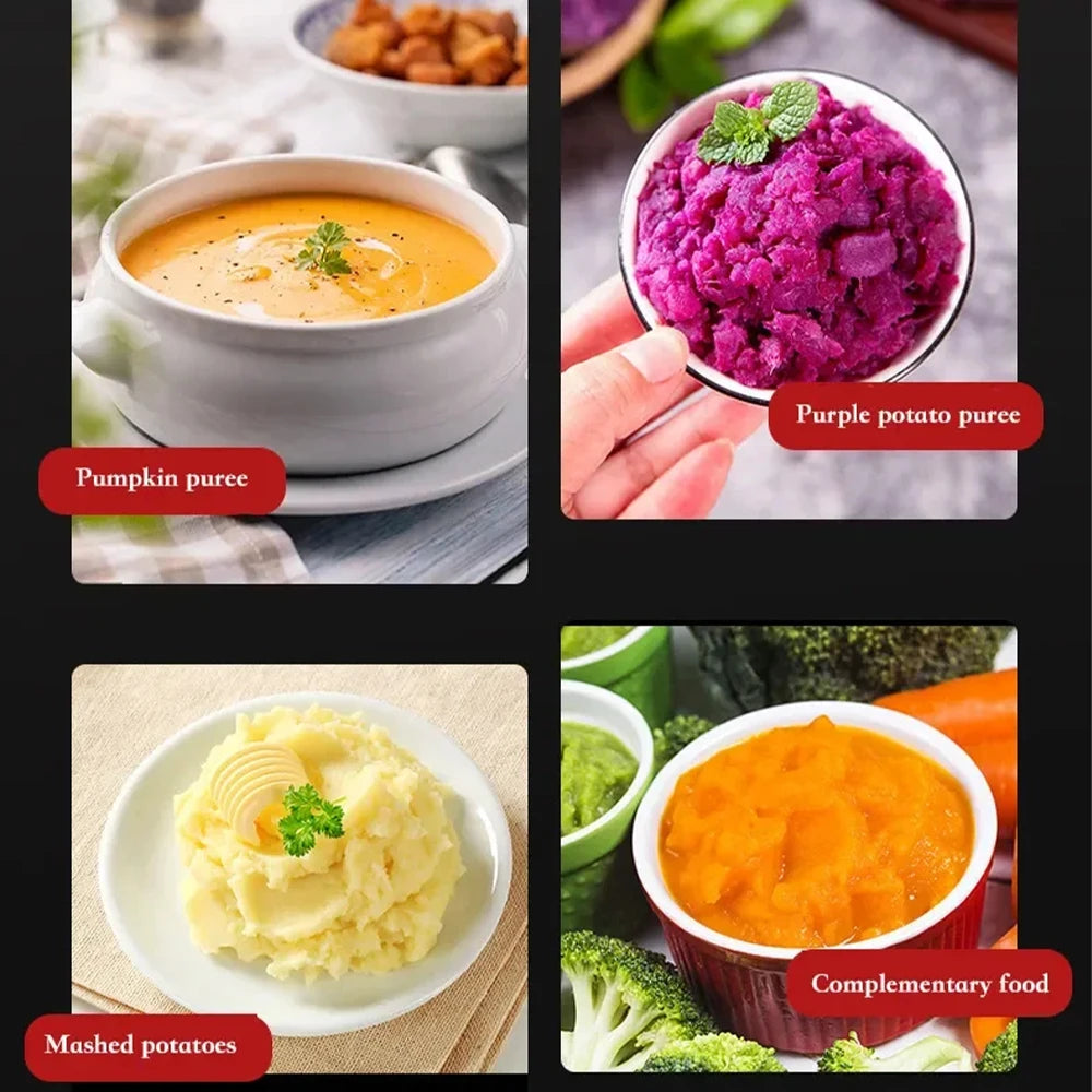 Esmagador Manual de Batatas e Legumes em Aço Inoxidável