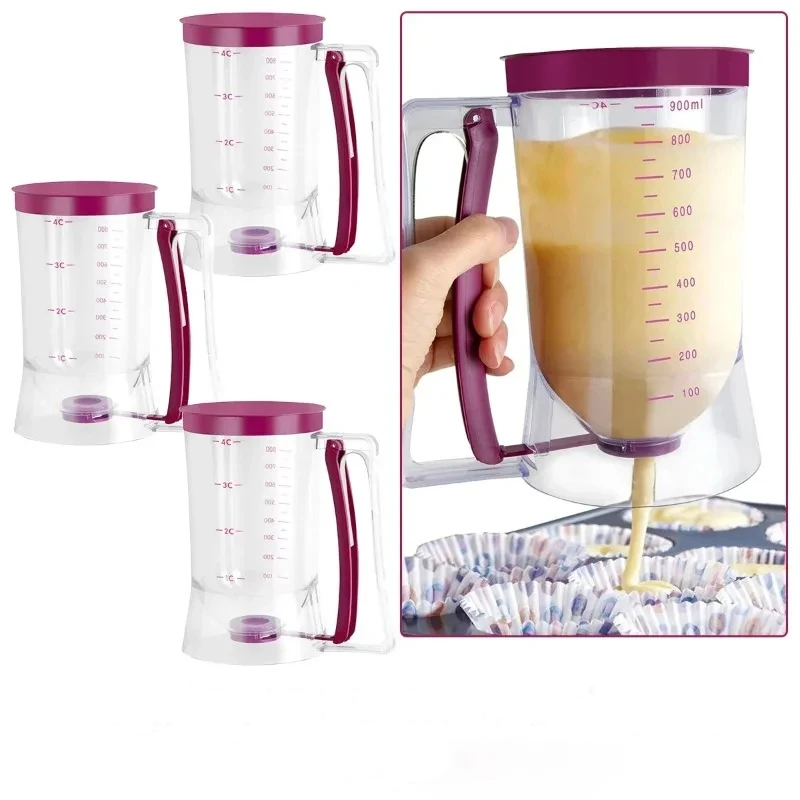 Dosador de Massa Manual e Copo Medidor 900ml (para Panquecas e Cupcakes)